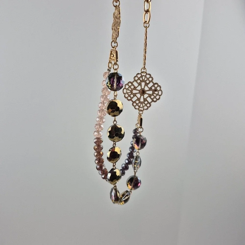 Vtg Gold Tone Filigree Necklace 28-31